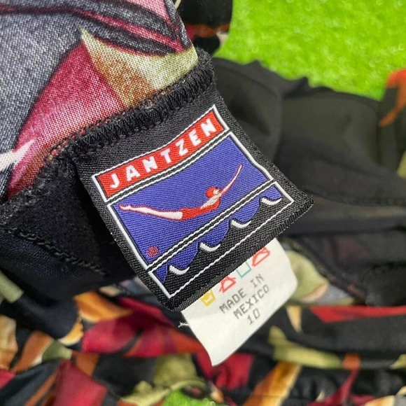 Vintage 90s Jantzen Women's 10 Swimsuit One Piece Floral Skirt Beach Vacation - Picture 6 of 8